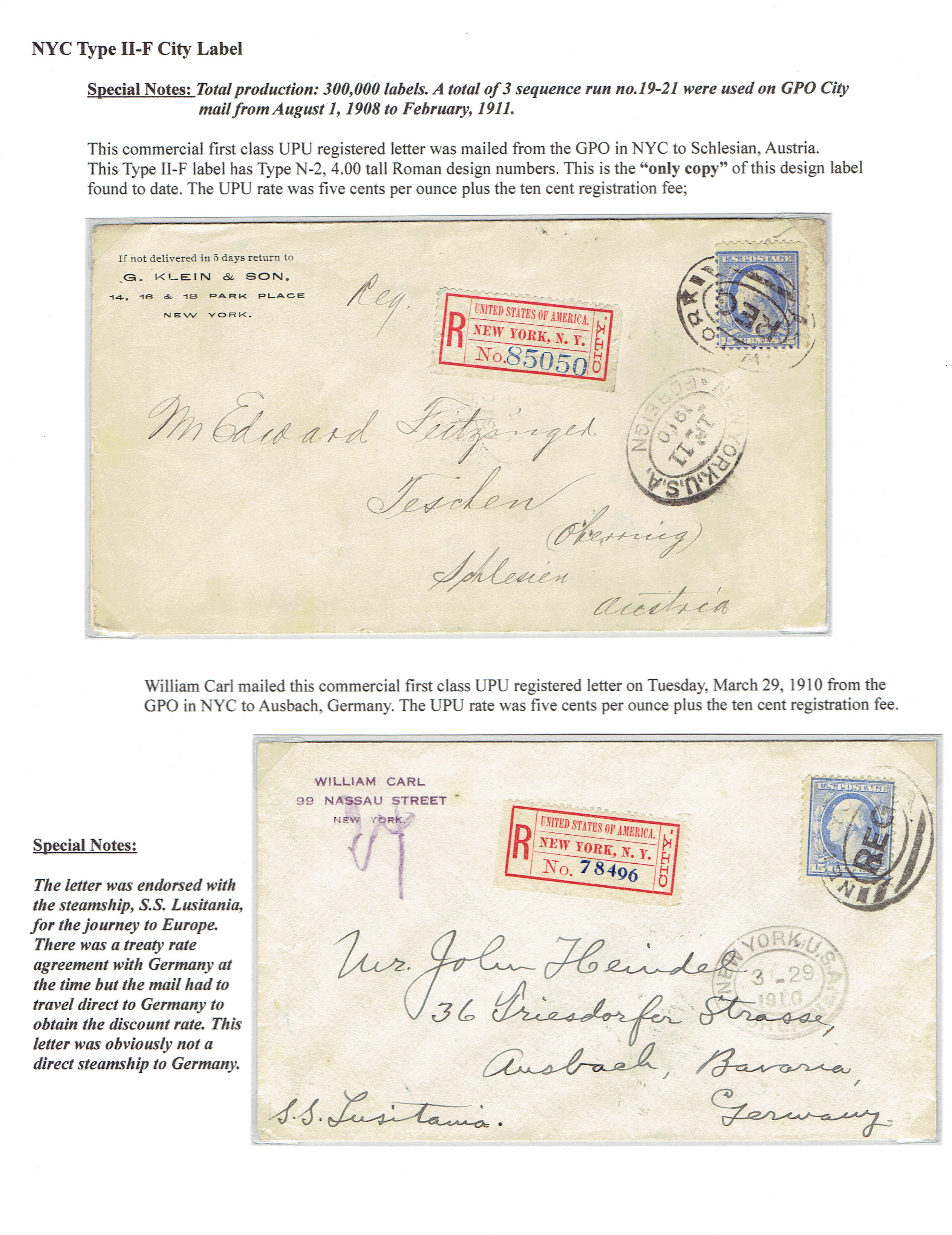 New York City Registry Labels: 1883-1911